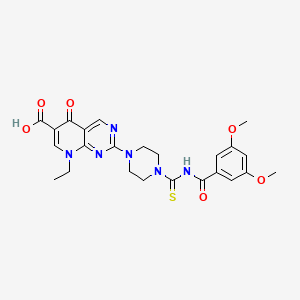 2-(4-{[(3,5-Dimethoxyphenyl)carbonyl]carbamothioyl}piperazin-1-yl)-8-ethyl-5-oxo-5,8-dihydropyrido[2,3-d]pyrimidine-6-carboxylic acid