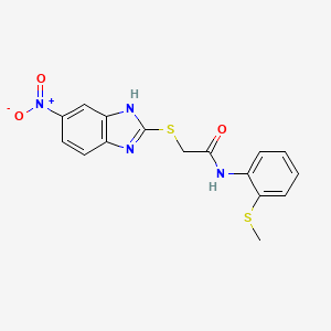 N-[2-(methylsulfanyl)phenyl]-2-[(5-nitro-1H-benzimidazol-2-yl)sulfanyl]acetamide