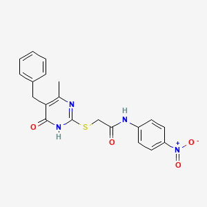 2-[(5-benzyl-4-hydroxy-6-methylpyrimidin-2-yl)sulfanyl]-N-(4-nitrophenyl)acetamide