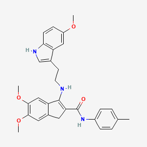 5,6-dimethoxy-3-{[2-(5-methoxy-1H-indol-3-yl)ethyl]amino}-N-(4-methylphenyl)-1H-indene-2-carboxamide