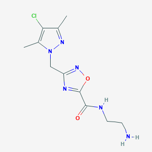 N-(2-aminoethyl)-3-[(4-chloro-3,5-dimethyl-1H-pyrazol-1-yl)methyl]-1,2,4-oxadiazole-5-carboxamide