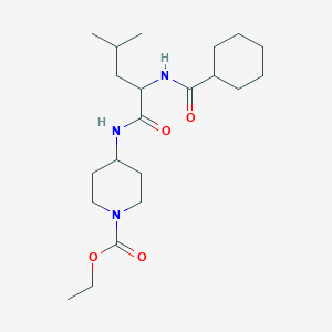 molecular formula C21H37N3O4 B10871067 ethyl 4-{[N-(cyclohexylcarbonyl)leucyl]amino}piperidine-1-carboxylate 