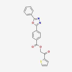 2-Oxo-2-(thiophen-2-yl)ethyl 4-(5-phenyl-1,3,4-oxadiazol-2-yl)benzoate