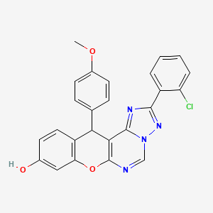 molecular formula C25H17ClN4O3 B10871091 2-(2-chlorophenyl)-12-(4-methoxyphenyl)-12H-chromeno[3,2-e][1,2,4]triazolo[1,5-c]pyrimidin-9-ol 