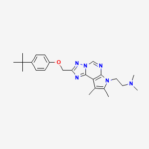 molecular formula C24H32N6O B10871114 2-{2-[(4-tert-butylphenoxy)methyl]-8,9-dimethyl-7H-pyrrolo[3,2-e][1,2,4]triazolo[1,5-c]pyrimidin-7-yl}-N,N-dimethylethanamine 