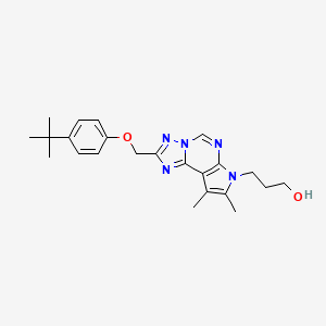 3-(2-{[4-(Tert-butyl)phenoxy]methyl}-8,9-dimethyl-7H-pyrrolo[3,2-E][1,2,4]triazolo[1,5-C]pyrimidin-7-YL)-1-propanol