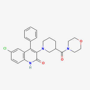 6-chloro-3-[3-(morpholin-4-ylcarbonyl)piperidin-1-yl]-4-phenylquinolin-2(1H)-one