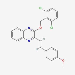 molecular formula C24H18Cl2N2O2 B10871155 2-[(2,6-dichlorobenzyl)oxy]-3-[(E)-2-(4-methoxyphenyl)ethenyl]quinoxaline 