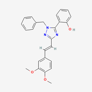 molecular formula C25H23N3O3 B10871163 2-{1-benzyl-3-[(E)-2-(3,4-dimethoxyphenyl)ethenyl]-1H-1,2,4-triazol-5-yl}phenol 