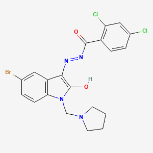 N'-[(3Z)-5-bromo-2-oxo-1-(pyrrolidin-1-ylmethyl)-1,2-dihydro-3H-indol-3-ylidene]-2,4-dichlorobenzohydrazide