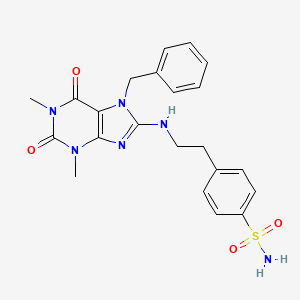 molecular formula C22H24N6O4S B10871176 4-{2-[(7-benzyl-1,3-dimethyl-2,6-dioxo-2,3,6,7-tetrahydro-1H-purin-8-yl)amino]ethyl}benzenesulfonamide 