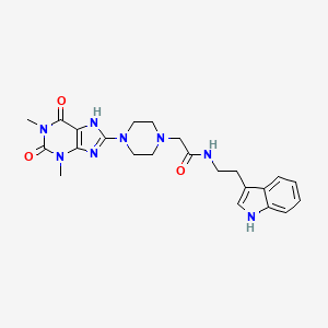 2-[4-(1,3-dimethyl-2,6-dioxo-2,3,6,7-tetrahydro-1H-purin-8-yl)piperazin-1-yl]-N-[2-(1H-indol-3-yl)ethyl]acetamide