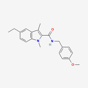 molecular formula C21H24N2O2 B10871200 5-ethyl-N-(4-methoxybenzyl)-1,3-dimethyl-1H-indole-2-carboxamide 