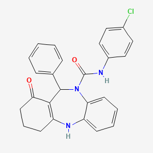 N-(4-chlorophenyl)-1-oxo-11-phenyl-1,2,3,4,5,11-hexahydro-10H-dibenzo[b,e][1,4]diazepine-10-carboxamide