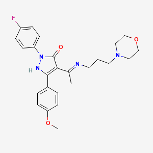 (4Z)-2-(4-fluorophenyl)-5-(4-methoxyphenyl)-4-(1-{[3-(morpholin-4-yl)propyl]amino}ethylidene)-2,4-dihydro-3H-pyrazol-3-one