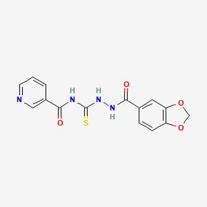 N-{[2-(1,3-benzodioxol-5-ylcarbonyl)hydrazinyl]carbonothioyl}pyridine-3-carboxamide