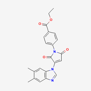 ethyl 4-[3-(5,6-dimethyl-1H-benzimidazol-1-yl)-2,5-dioxo-2,5-dihydro-1H-pyrrol-1-yl]benzoate