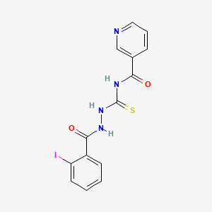 N-({2-[(2-iodophenyl)carbonyl]hydrazinyl}carbonothioyl)pyridine-3-carboxamide