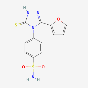 4-[3-(furan-2-yl)-5-sulfanyl-4H-1,2,4-triazol-4-yl]benzenesulfonamide