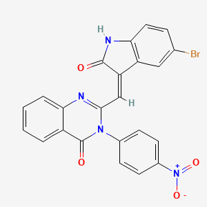 molecular formula C23H13BrN4O4 B10871273 2-[(Z)-(5-bromo-2-oxo-1,2-dihydro-3H-indol-3-ylidene)methyl]-3-(4-nitrophenyl)quinazolin-4(3H)-one 