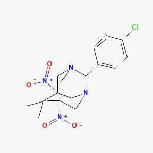 2-(4-Chlorophenyl)-6,6-dimethyl-5,7-dinitro-1,3-diazatricyclo[3.3.1.1~3,7~]decane