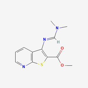 molecular formula C12H13N3O2S B10871295 methyl 3-{[(E)-(dimethylamino)methylidene]amino}thieno[2,3-b]pyridine-2-carboxylate 