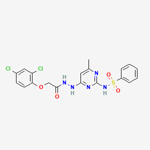 N-(4-{2-[(2,4-dichlorophenoxy)acetyl]hydrazinyl}-6-methylpyrimidin-2-yl)benzenesulfonamide