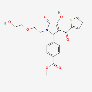 molecular formula C21H21NO7S B10871313 methyl 4-{(3E)-1-[2-(2-hydroxyethoxy)ethyl]-3-[hydroxy(thiophen-2-yl)methylidene]-4,5-dioxopyrrolidin-2-yl}benzoate 