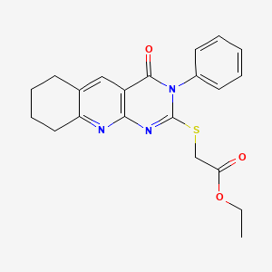 Ethyl [(4-oxo-3-phenyl-3,4,6,7,8,9-hexahydropyrimido[4,5-b]quinolin-2-yl)sulfanyl]acetate