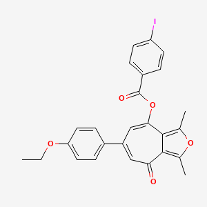 6-(4-ethoxyphenyl)-1,3-dimethyl-4-oxo-4H-cyclohepta[c]furan-8-yl 4-iodobenzoate