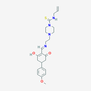 4-[2-({[4-(4-methoxyphenyl)-2,6-dioxocyclohexylidene]methyl}amino)ethyl]-N-(prop-2-en-1-yl)piperazine-1-carbothioamide