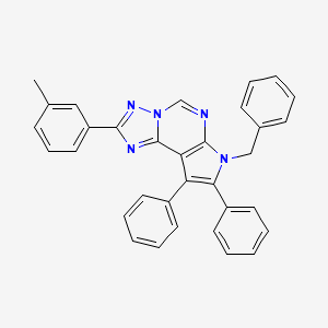 molecular formula C33H25N5 B10871366 7-benzyl-2-(3-methylphenyl)-8,9-diphenyl-7H-pyrrolo[3,2-e][1,2,4]triazolo[1,5-c]pyrimidine 