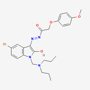 molecular formula C24H29BrN4O4 B10871383 N'-{(3Z)-5-bromo-1-[(dipropylamino)methyl]-2-oxo-1,2-dihydro-3H-indol-3-ylidene}-2-(4-methoxyphenoxy)acetohydrazide 