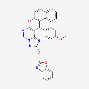 2-[(1,3-benzoxazol-2-ylsulfanyl)methyl]-14-(4-methoxyphenyl)-14H-benzo[5,6]chromeno[3,2-e][1,2,4]triazolo[1,5-c]pyrimidine