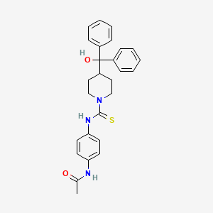 molecular formula C27H29N3O2S B10871402 N-{4-[({4-[hydroxy(diphenyl)methyl]piperidin-1-yl}carbonothioyl)amino]phenyl}acetamide 