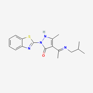 (4Z)-2-(1,3-benzothiazol-2-yl)-5-methyl-4-{1-[(2-methylpropyl)amino]ethylidene}-2,4-dihydro-3H-pyrazol-3-one