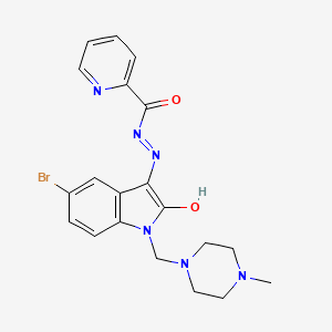 N'-{(3Z)-5-bromo-1-[(4-methylpiperazin-1-yl)methyl]-2-oxo-1,2-dihydro-3H-indol-3-ylidene}pyridine-2-carbohydrazide