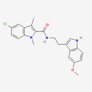 molecular formula C22H22ClN3O2 B10871455 5-chloro-N-[2-(5-methoxy-1H-indol-3-yl)ethyl]-1,3-dimethyl-1H-indole-2-carboxamide 