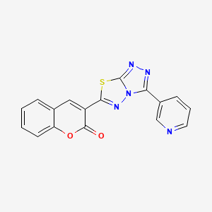 molecular formula C17H9N5O2S B10871493 3-[3-(pyridin-3-yl)[1,2,4]triazolo[3,4-b][1,3,4]thiadiazol-6-yl]-2H-chromen-2-one 