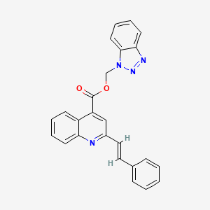 molecular formula C25H18N4O2 B10871497 1H-benzotriazol-1-ylmethyl 2-[(E)-2-phenylethenyl]quinoline-4-carboxylate 