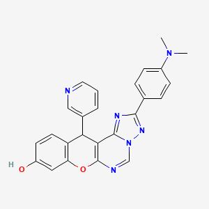 2-[4-(Dimethylamino)phenyl]-12-(3-pyridyl)-12H-chromeno[3,2-E][1,2,4]triazolo[1,5-C]pyrimidin-9-OL