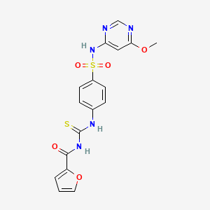 molecular formula C17H15N5O5S2 B10871544 N-({4-[(6-methoxypyrimidin-4-yl)sulfamoyl]phenyl}carbamothioyl)furan-2-carboxamide 