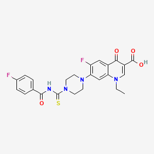 molecular formula C24H22F2N4O4S B10871549 1-Ethyl-6-fluoro-7-[4-[(4-fluorobenzoyl)carbamothioyl]piperazin-1-yl]-4-oxoquinoline-3-carboxylic acid 