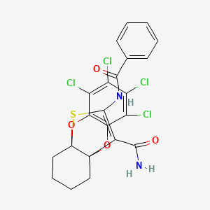 6,7,8,9-Tetrachloro-12-[(phenylcarbonyl)amino]-1,2,3,4-tetrahydro-4a,10a-(epithioetheno)oxanthrene-11-carboxamide