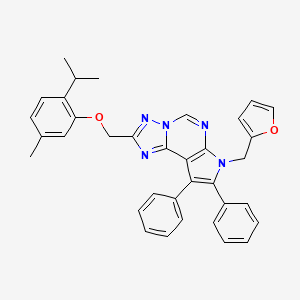 molecular formula C35H31N5O2 B10871557 [7-(2-Furylmethyl)-8,9-diphenyl-7H-pyrrolo[3,2-E][1,2,4]triazolo[1,5-C]pyrimidin-2-YL]methyl (2-isopropyl-5-methylphenyl) ether 