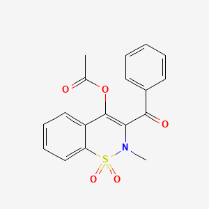 molecular formula C18H15NO5S B10871566 2-methyl-1,1-dioxido-3-(phenylcarbonyl)-2H-1,2-benzothiazin-4-yl acetate 