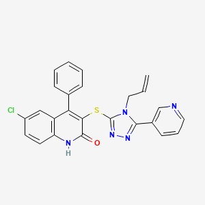 6-chloro-4-phenyl-3-{[4-(prop-2-en-1-yl)-5-(pyridin-3-yl)-4H-1,2,4-triazol-3-yl]sulfanyl}quinolin-2(1H)-one