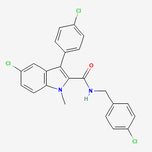 molecular formula C23H17Cl3N2O B10871577 5-chloro-N-(4-chlorobenzyl)-3-(4-chlorophenyl)-1-methyl-1H-indole-2-carboxamide 