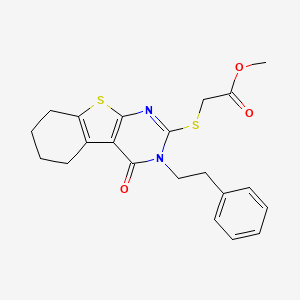 Methyl {[4-oxo-3-(2-phenylethyl)-3,4,5,6,7,8-hexahydro[1]benzothieno[2,3-d]pyrimidin-2-yl]sulfanyl}acetate