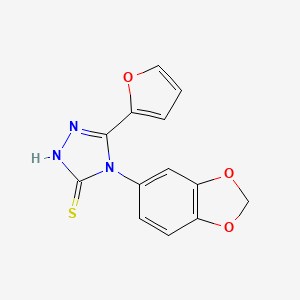 molecular formula C13H9N3O3S B10871583 4-(1,3-benzodioxol-5-yl)-5-(furan-2-yl)-4H-1,2,4-triazole-3-thiol 